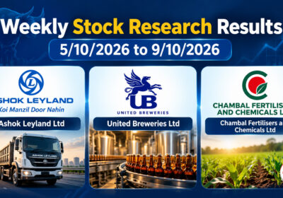 Weekly stock research results for 5–9 October 2026 featuring Ashok Leyland, United Breweries and Chambal Fertilisers and Chemicals.